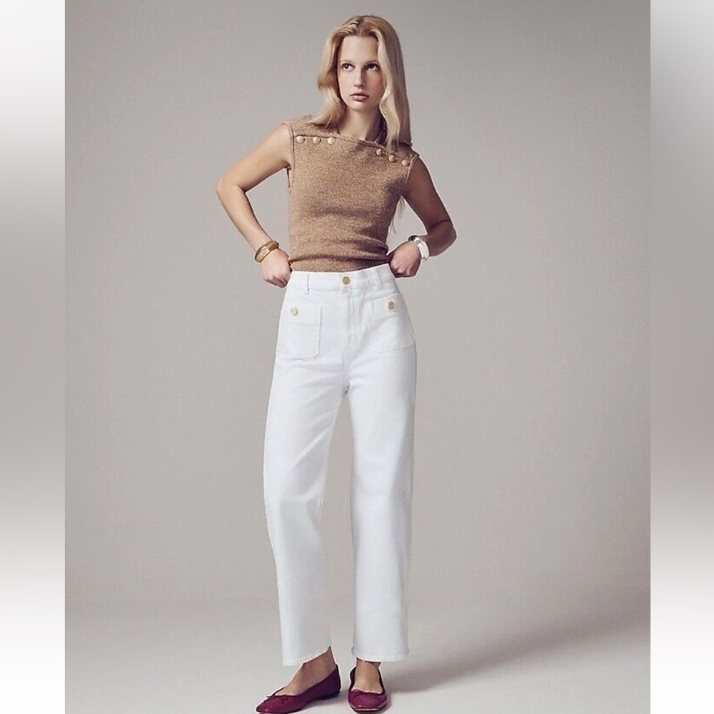 J.Crew Sailor slim wide-leg jean in white NWT Size 31